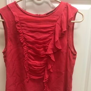 Nanette Lenore silk pink top with ruffles. Size 6